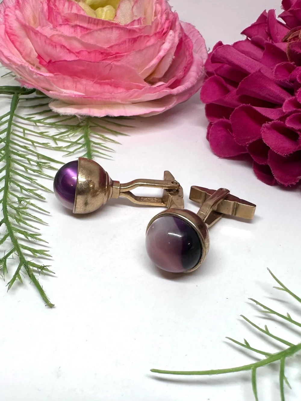 VINTAGE⚜️ KREISLER CRAFT Acrylic Cabochon Cuff Links